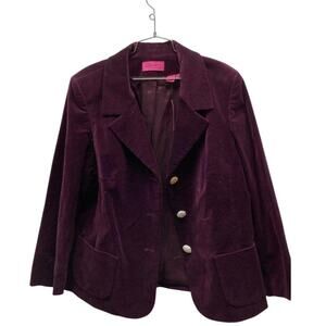 Vintage Women’s 16W Velvet Blazer Purple Dana Buchman Jacket‎ New with tags!